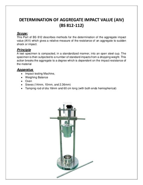 objective aggregate impact test|aggregate impact value test lab report pdf.